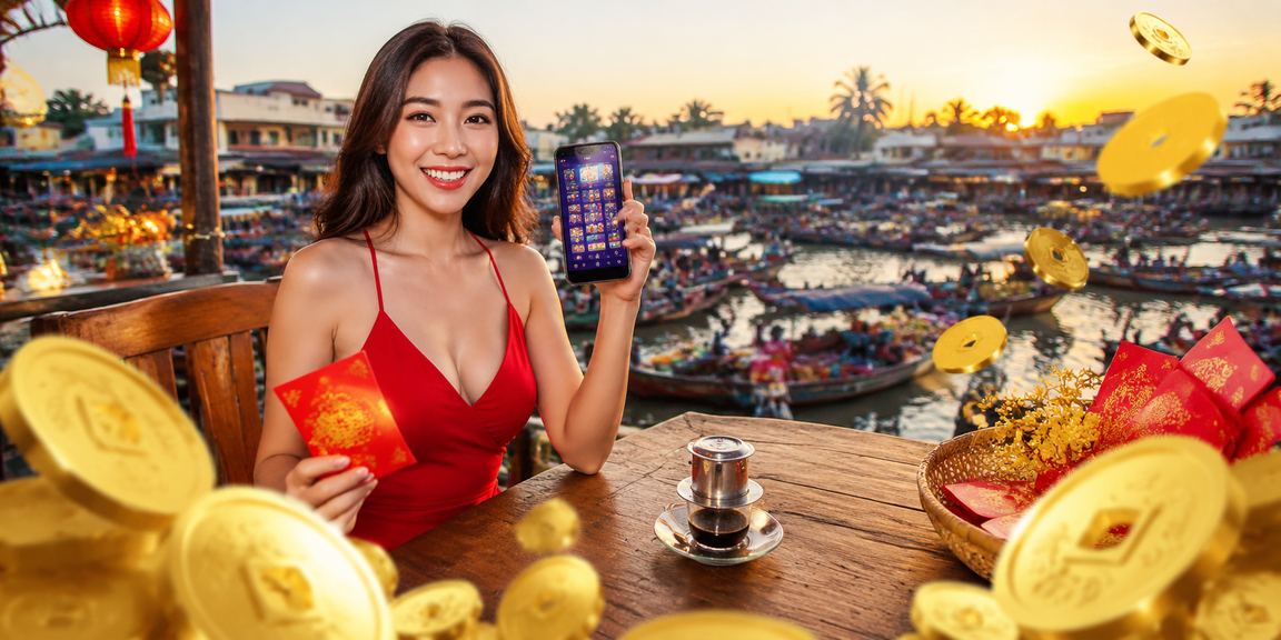 Người dùng tại Cần Thơ nhận thưởng và theo dõi kèo qua điện thoại bên tách cà phê